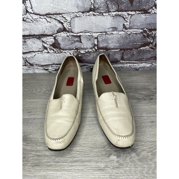Munro American Ivory Cream Leather Slip On Heel Loafers Women Sz 9M US/39.5EU - Picture 3 of 16